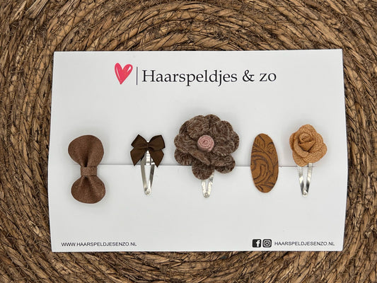 Try-out mix 22 - mix of different pins - brown - 4 cm pins