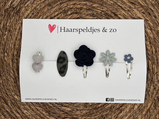 Try-out mix 41 - mix of different pins - black/gray - 4 cm pins