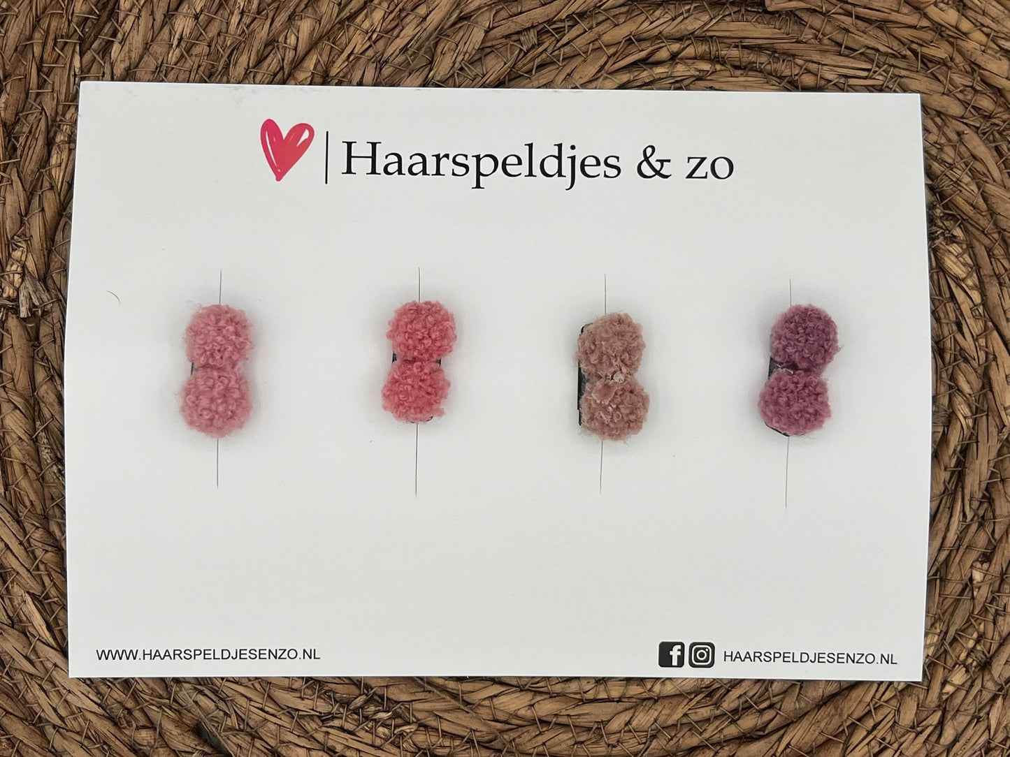 Haarspeldje antislip - baby's - kinderen - meisjes - setje 13 - mix - dott - pompons