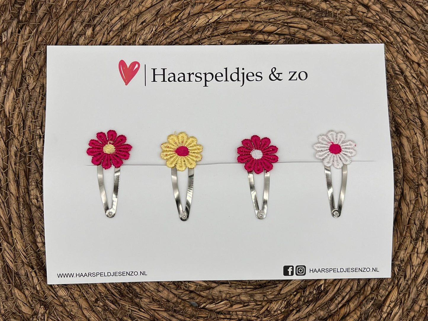 Lot de 2 pinces à cheveux fleuries - fleurs - printemps - été - épingles de 5 cm