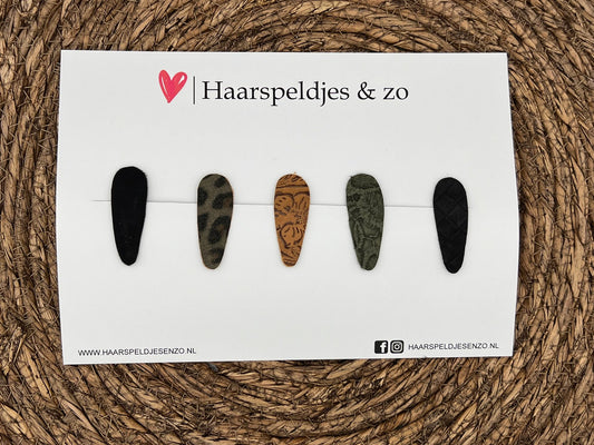 Lott hair clips set 1 - clip with imitation leather - 4 cm clips