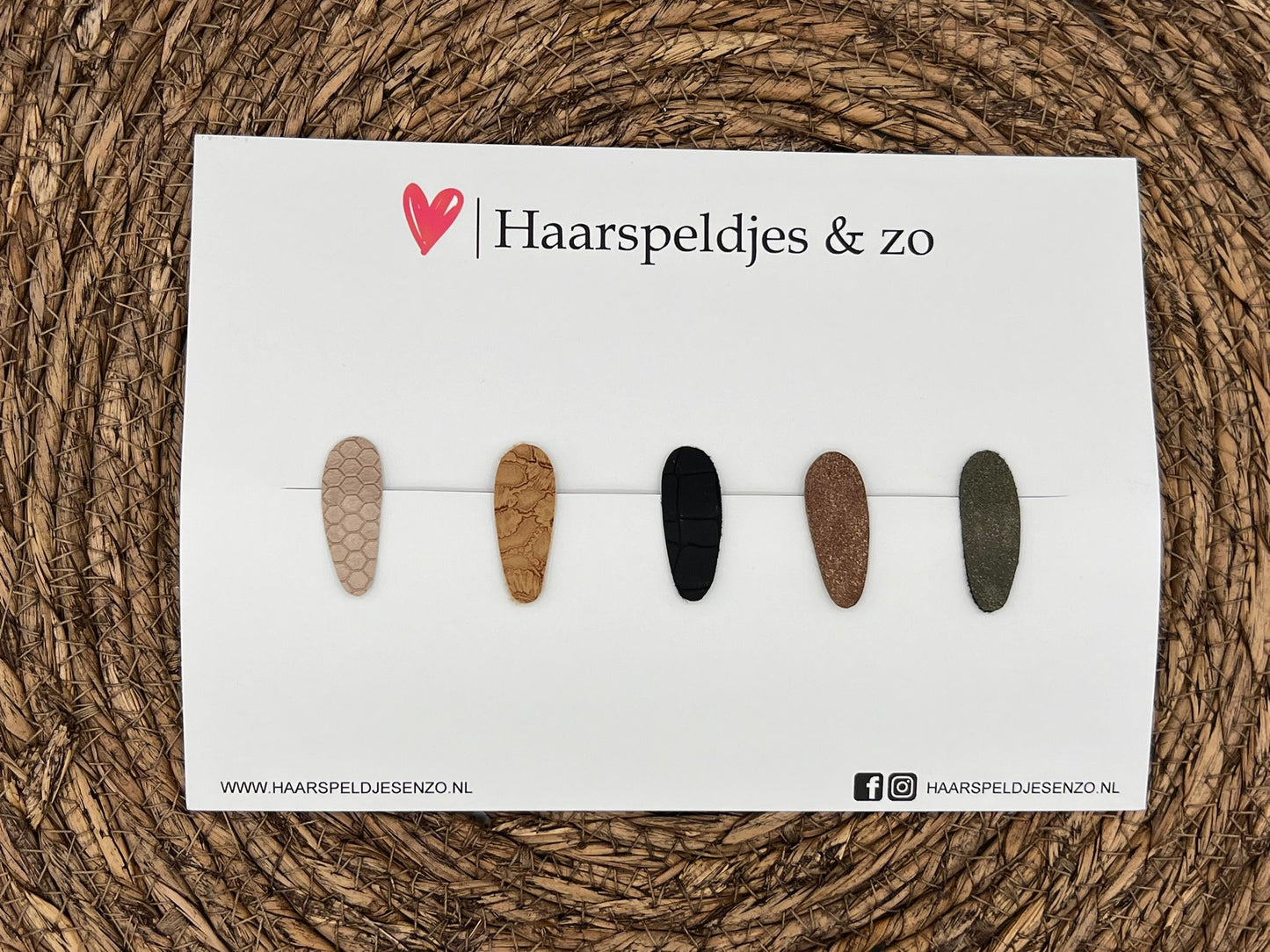 Lot de 11 pinces à cheveux Lott - pinces en simili cuir - pinces de 3 cm
