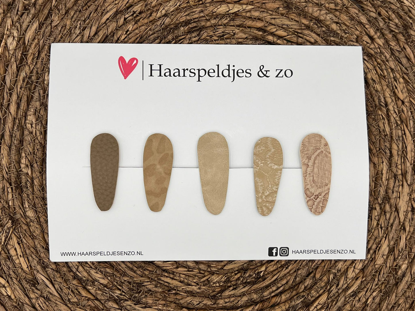 Lot de 14 pinces à cheveux Lott - pinces en simili cuir - pinces de 5 cm