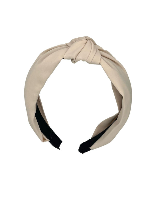 Diadème - tissu - bandeau - avec nœud - écru