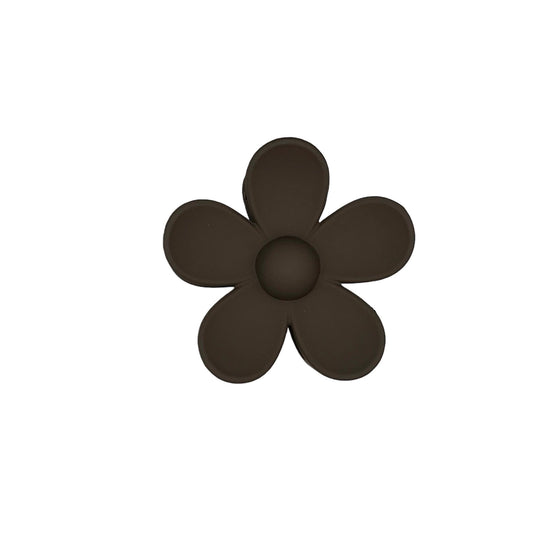 Pince à cheveux - griffe à cheveux - fleur - marron