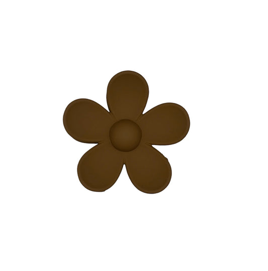 Pince à cheveux - griffe à cheveux - fleur - marron