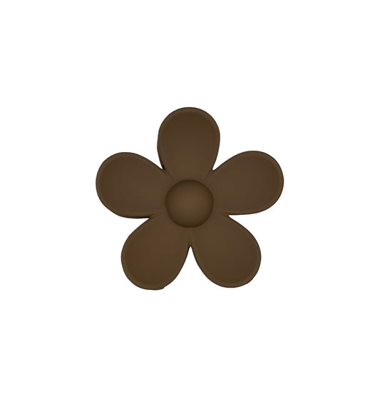 Pince à cheveux - griffe à cheveux - fleur - marron