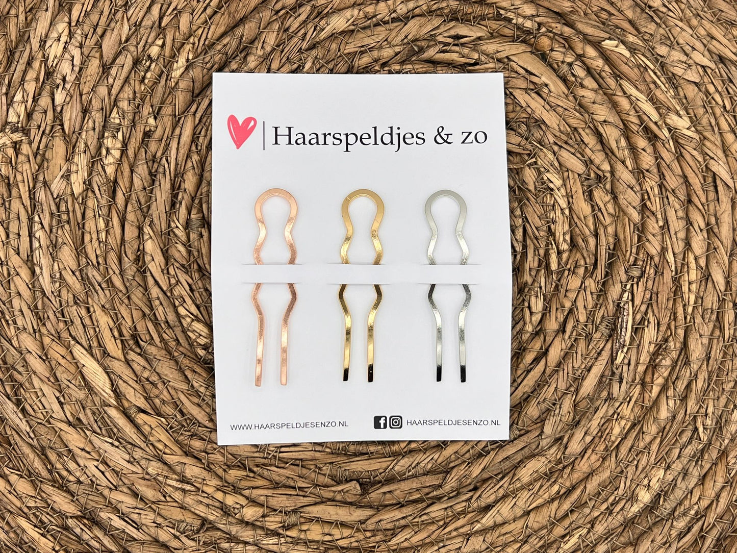 Hair candy - haarpin - haarsieraad - hairpin - hairstick - haar opsteken - kunststof - zilver - rosé en goud - set van drie