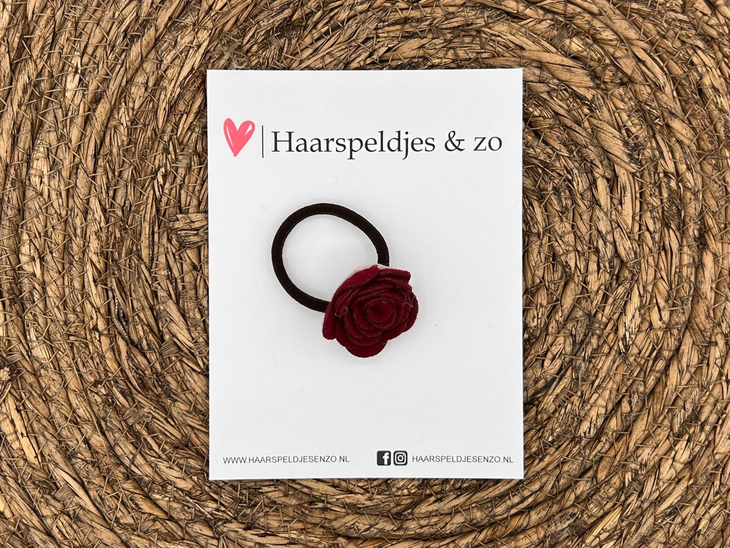 Elastiek - per stuk - hippe kleuren - met bloem - meisjes - blossem - rood