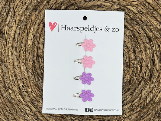 Lot de 63 mini pinces à cheveux pour bébé - 2 cm - pour les premières mèches - fleurs - rose/violet
