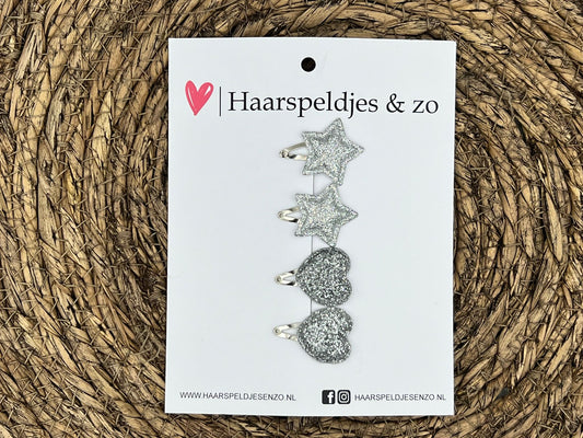 Lot de 68 mini pinces à cheveux pour bébé - 2 cm - à essayer - assorties - pour les premières mèches - fleurs - argentées - paillettes - Noël - fêtes