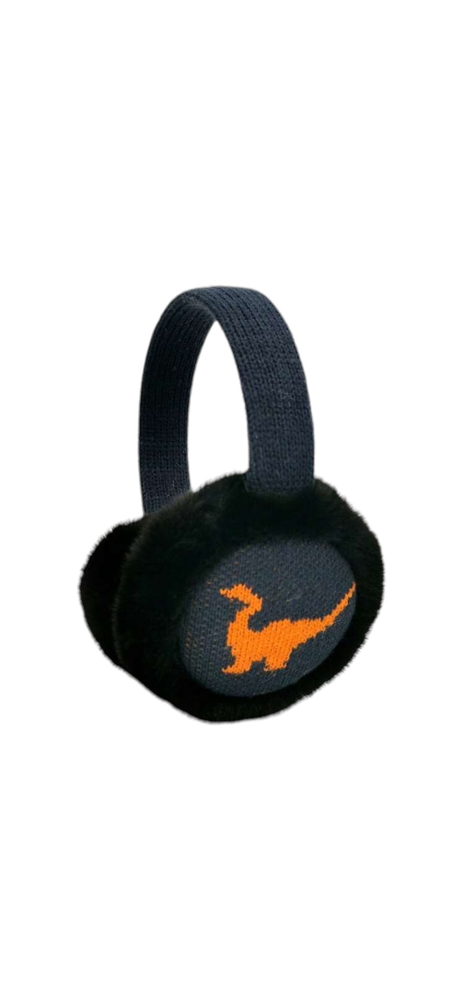 Oorwarmers kind - winter - warm - jongens - donkerblauw - dino - dinosaurus