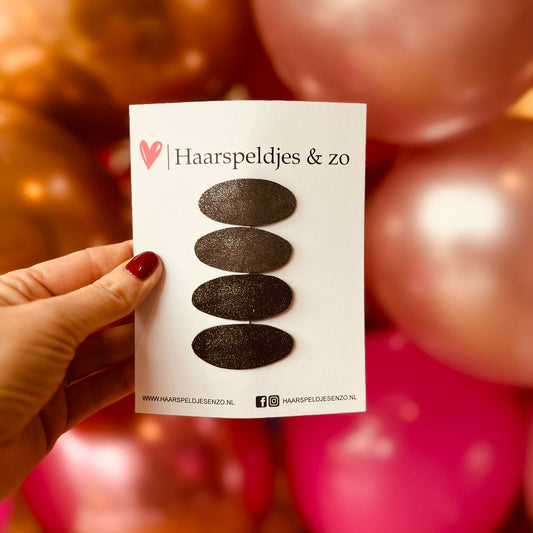 Lot de 9 pinces à cheveux Yara - paillettes - pince clic-clac - gris - noir - Noël - fêtes - pinces de 4 cm