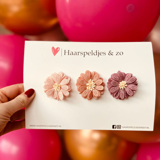 Pinces à cheveux antidérapantes - bébés - enfants - filles - lot de 63 - assorties - fleurs - à découvrir - rose et violet