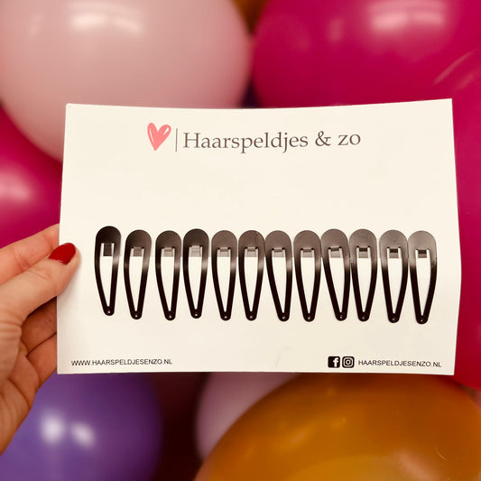 Pinces à cheveux basiques - noires - 5 cm