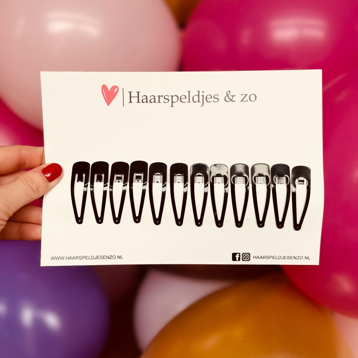 Haarspeldjes basic - zwart - 5 cm