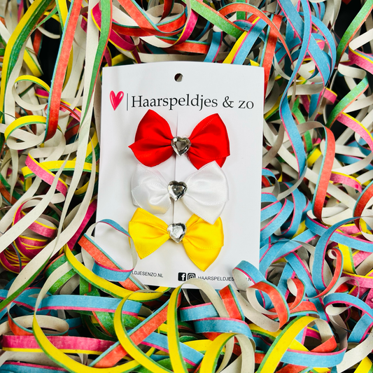 Oeteldonkse strikjes op alligatorclip - carnaval