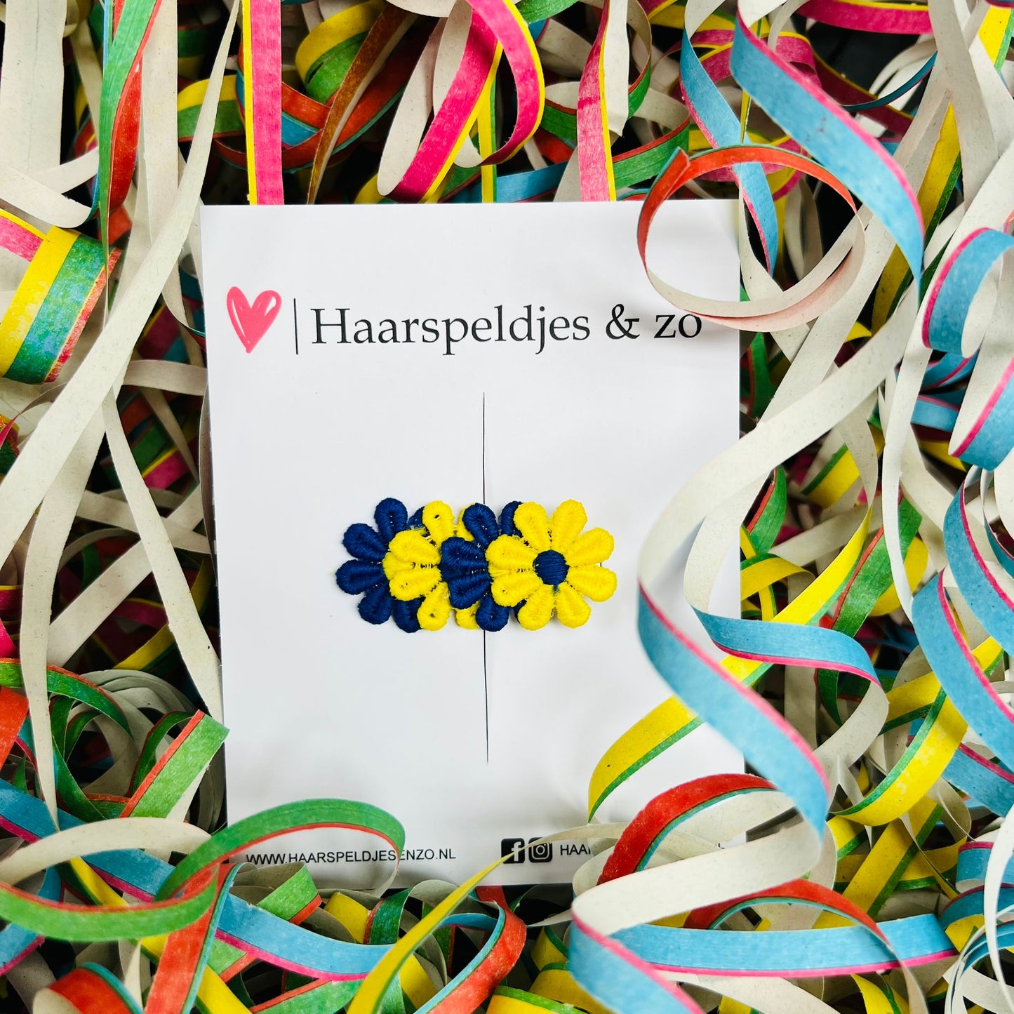 Marguerites bleues et jaunes sur pince crocodile (petite) - carnaval - accessoires pour cheveux