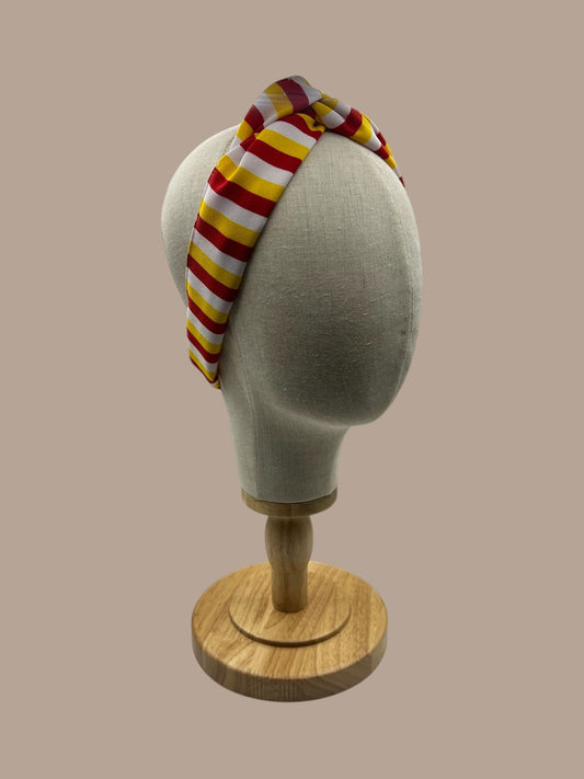 Carnaval bandeau – haarband – met aluminiumdraad – volwassenen – jongeren – vintage haarbanden – haaraccessoires – rood – wit – geel – Oeteldonk – Teskesdurp