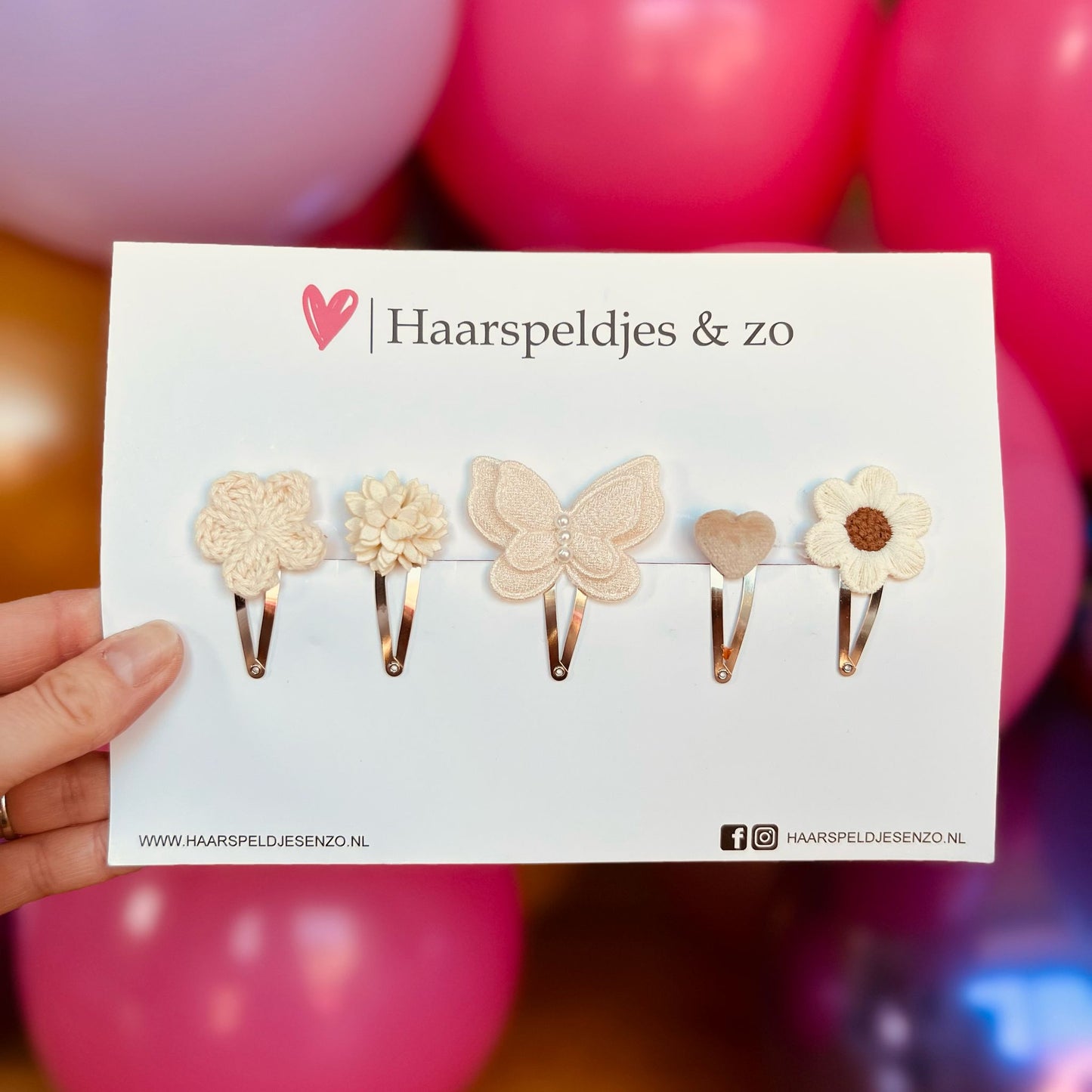 Assortiment d'essai - mélange de différentes épingles - fleurs - épingles de 4 cm - beige