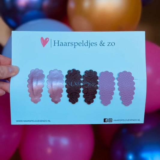Pince à cheveux Liz - ondulée - lot - rose - violet - épingles de 4 cm