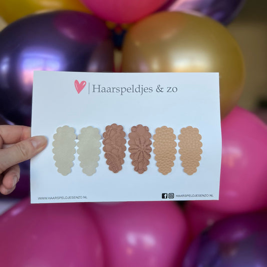 Pince à cheveux Liz - ondulée - lot - beige - marron - épingles de 3 cm