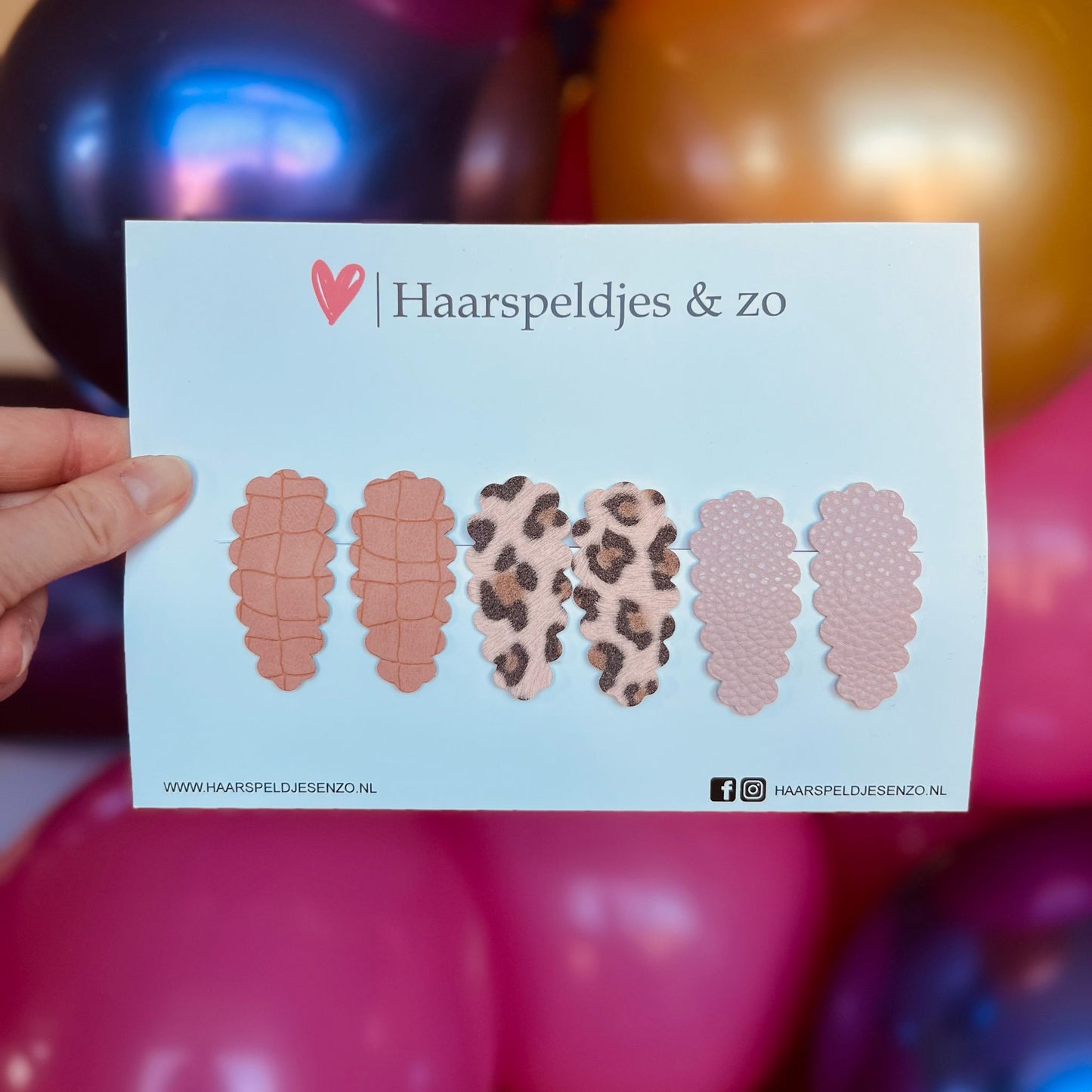 Haarspeldje Liz - golvend - setje - roze - 4 cm speldjes