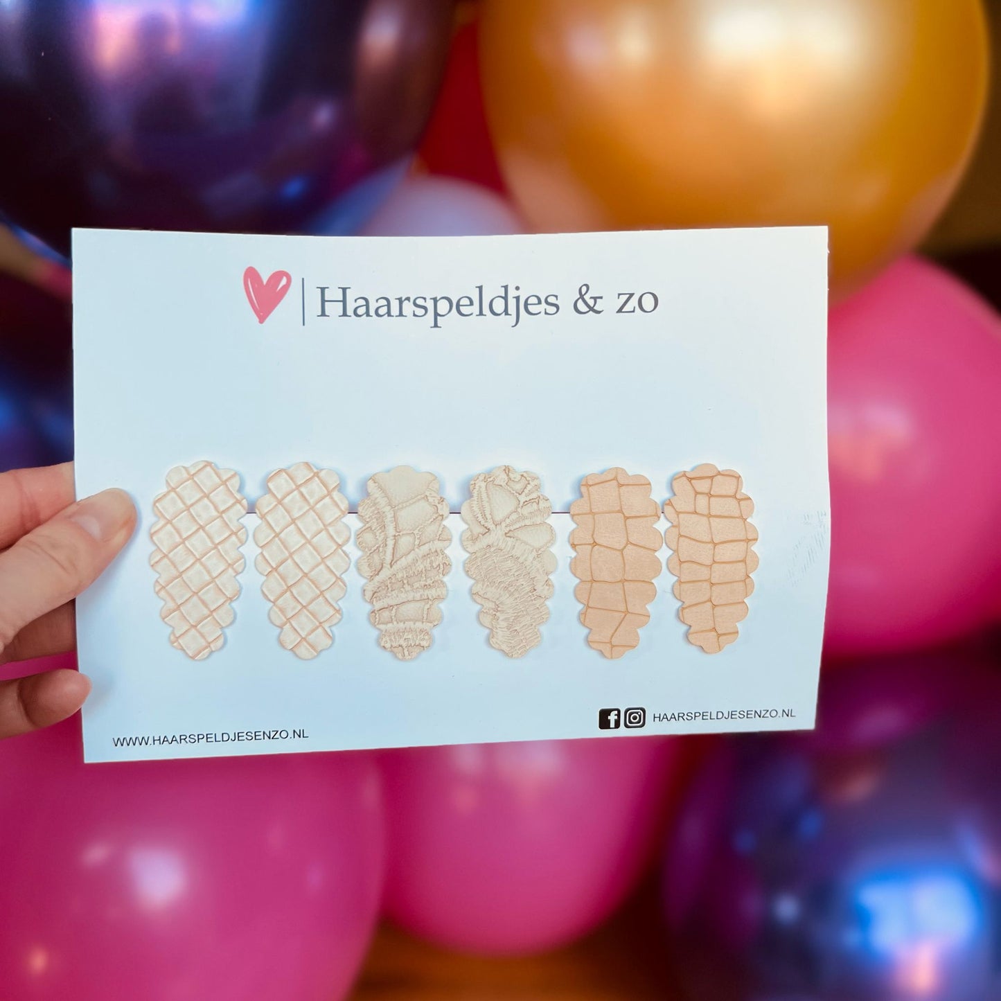 Pinces à cheveux Liz - ondulées - lot - beige - pinces de 4 cm