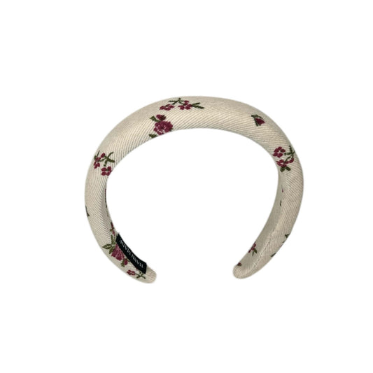 Diadeem - haarband - stof - retro - bloemen - rood/beige