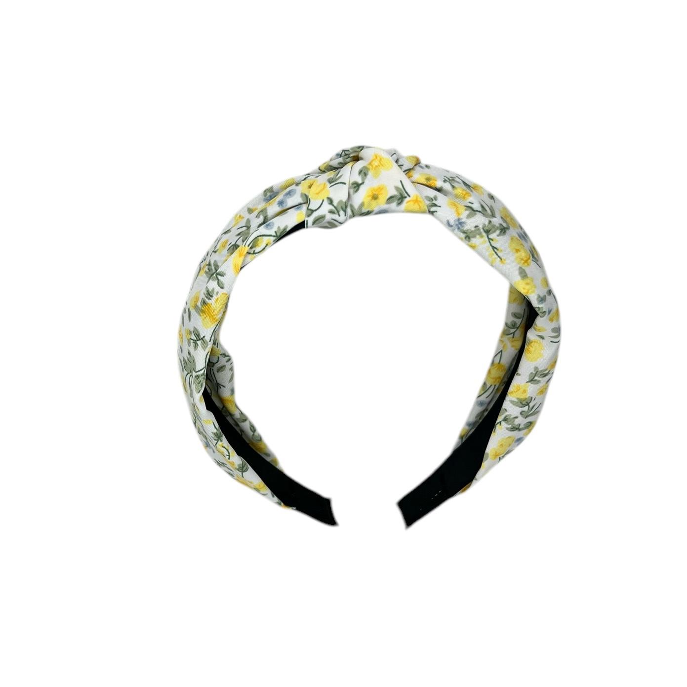Tiare - en tissu - bandeau - avec fleurs - jaune
