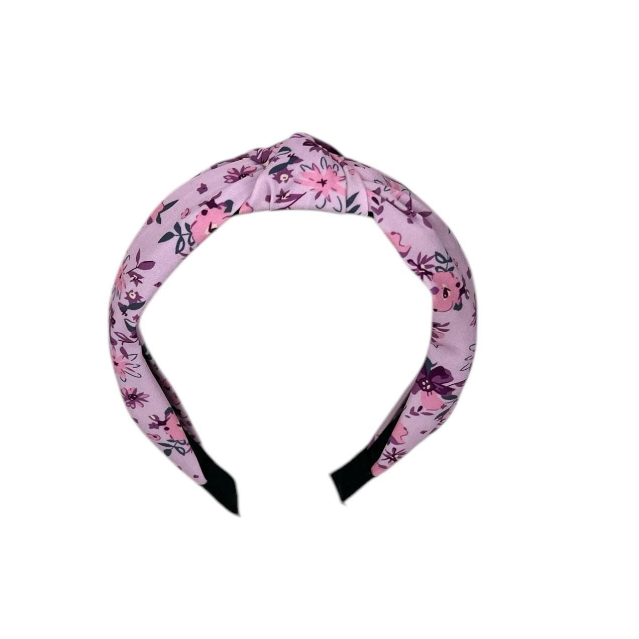 Tiare - bandeau en tissu - orné de fleurs - violet