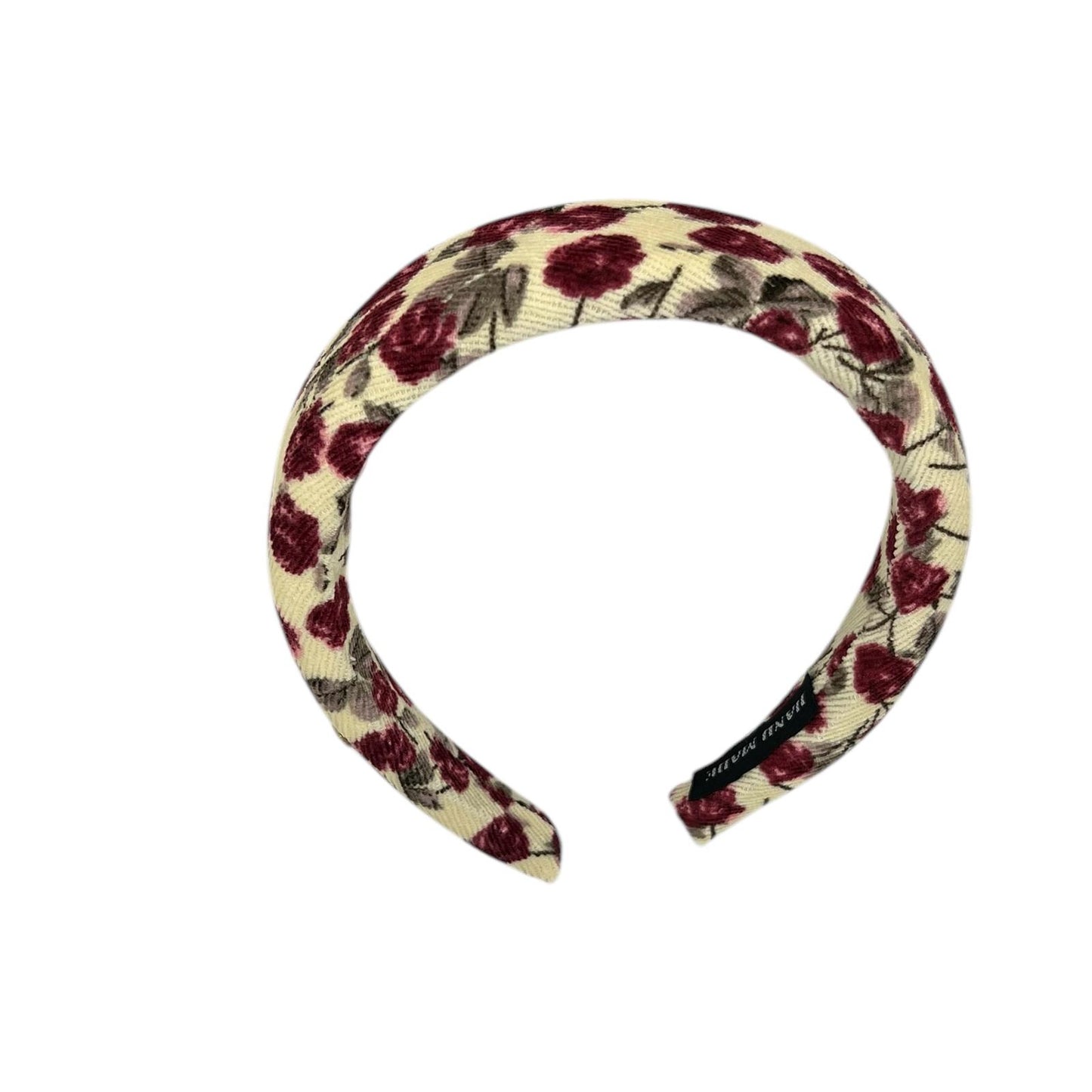 Diadeem - haarband - stof - retro - bloemen - rood/beige