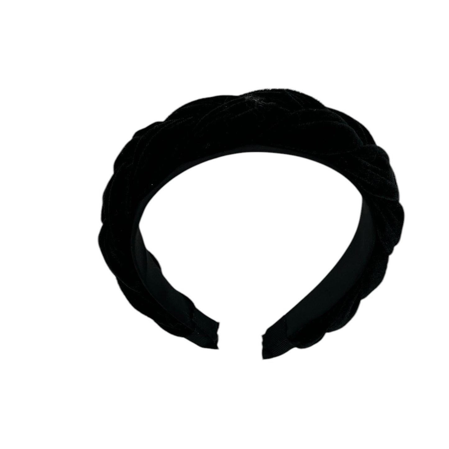 Tiare - tissu - bandeau - velours noir - tresse