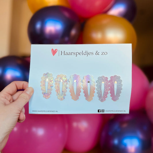 Haarspeldje Noor - golvend - open - setje - regenboog - 5 cm speldjes