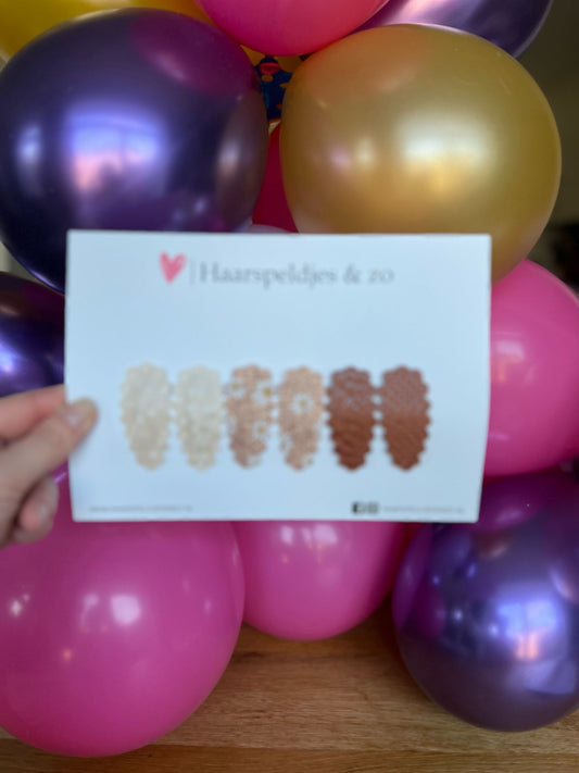 Haarspeldje Liz - golvend - setje - beige - bruin - 3 cm speldjes