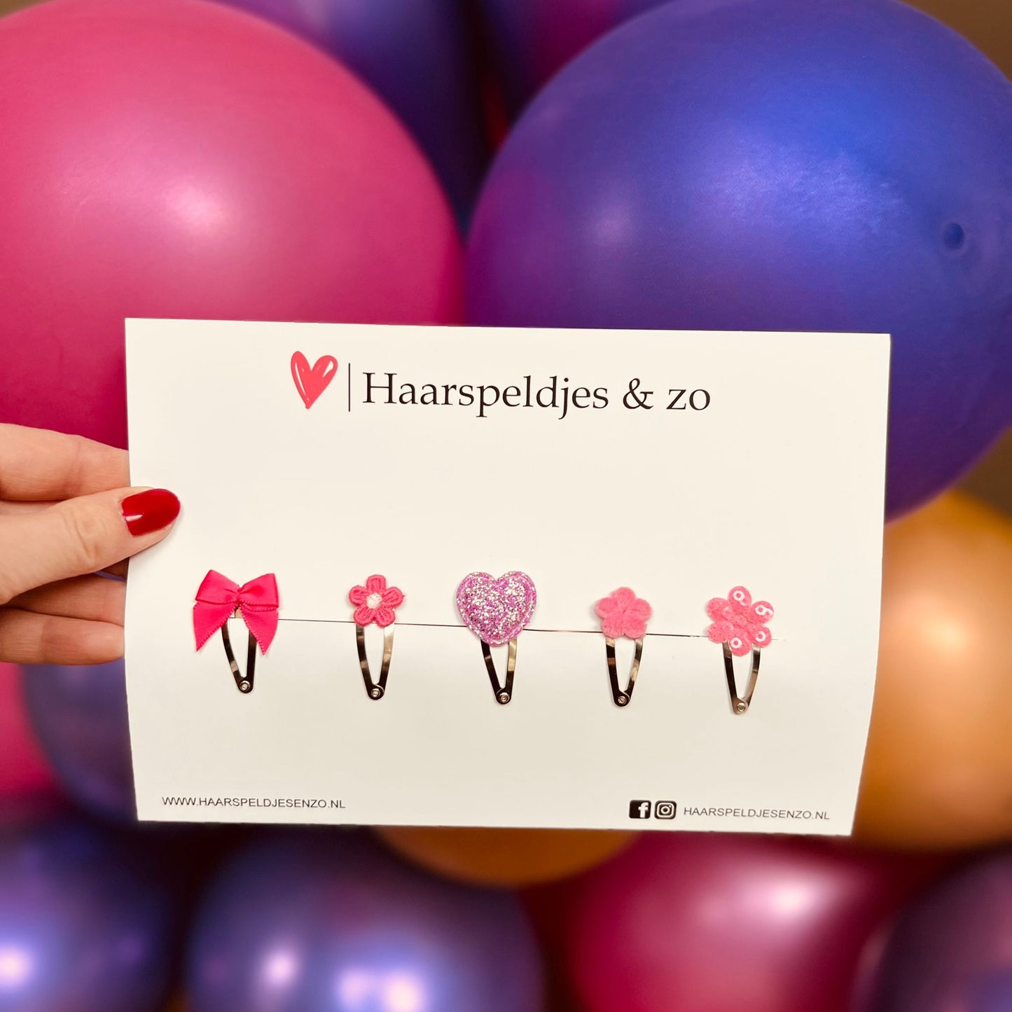 Try-out mix - application - mix of different pins - flowers - 3 cm pins - Christmas - holidays - shimmer - glitter - pink