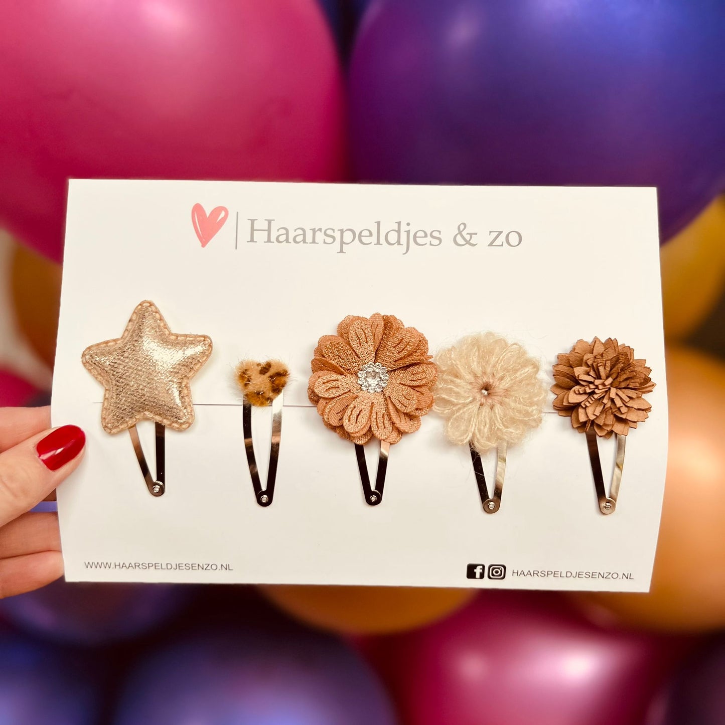 Try-out mix - application - mix of different pins - flowers - 5 cm pins - Christmas - holidays - glitter - shiny - khaki