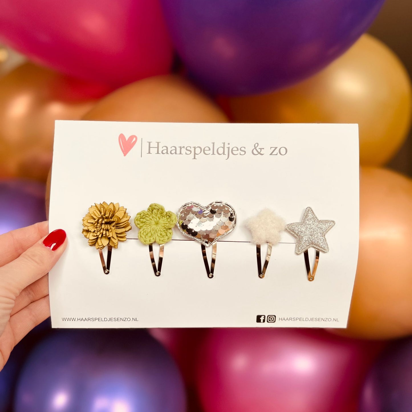 Mélange d'essai - application - mélange de différentes broches - petites fleurs - broches de 4 cm - Noël - fêtes - paillettes - brillant - vert/argenté