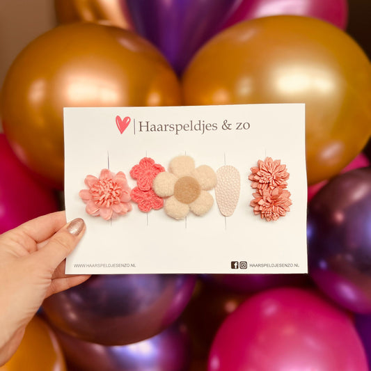 Pince à cheveux antidérapante - bébés - enfants - filles - assortie - étoiles - cœurs - fleurs - rose