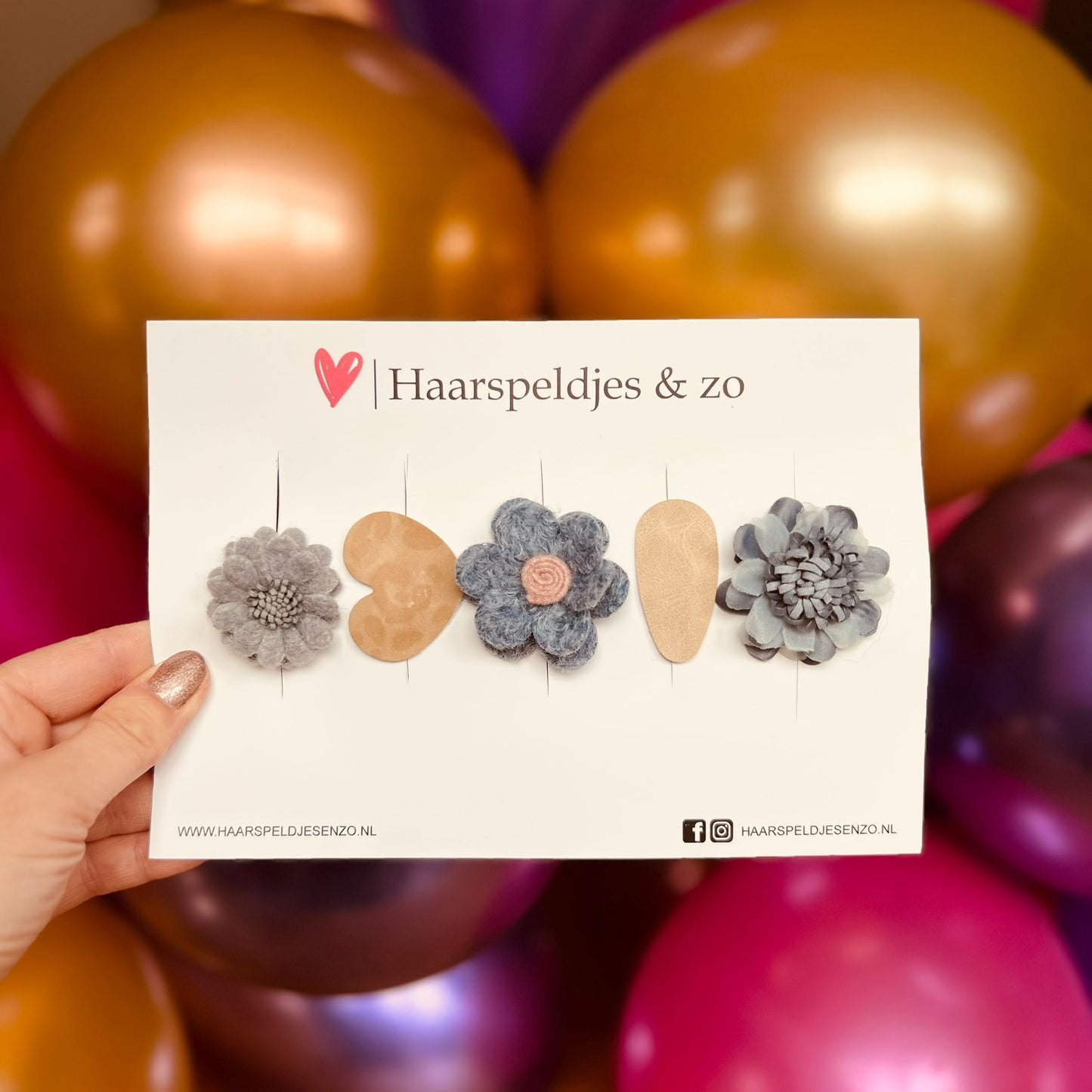 Haarspeldje antislip - baby's - kinderen - meisjes - mix - sterretjes - hartjes - bloemetjes - blauw