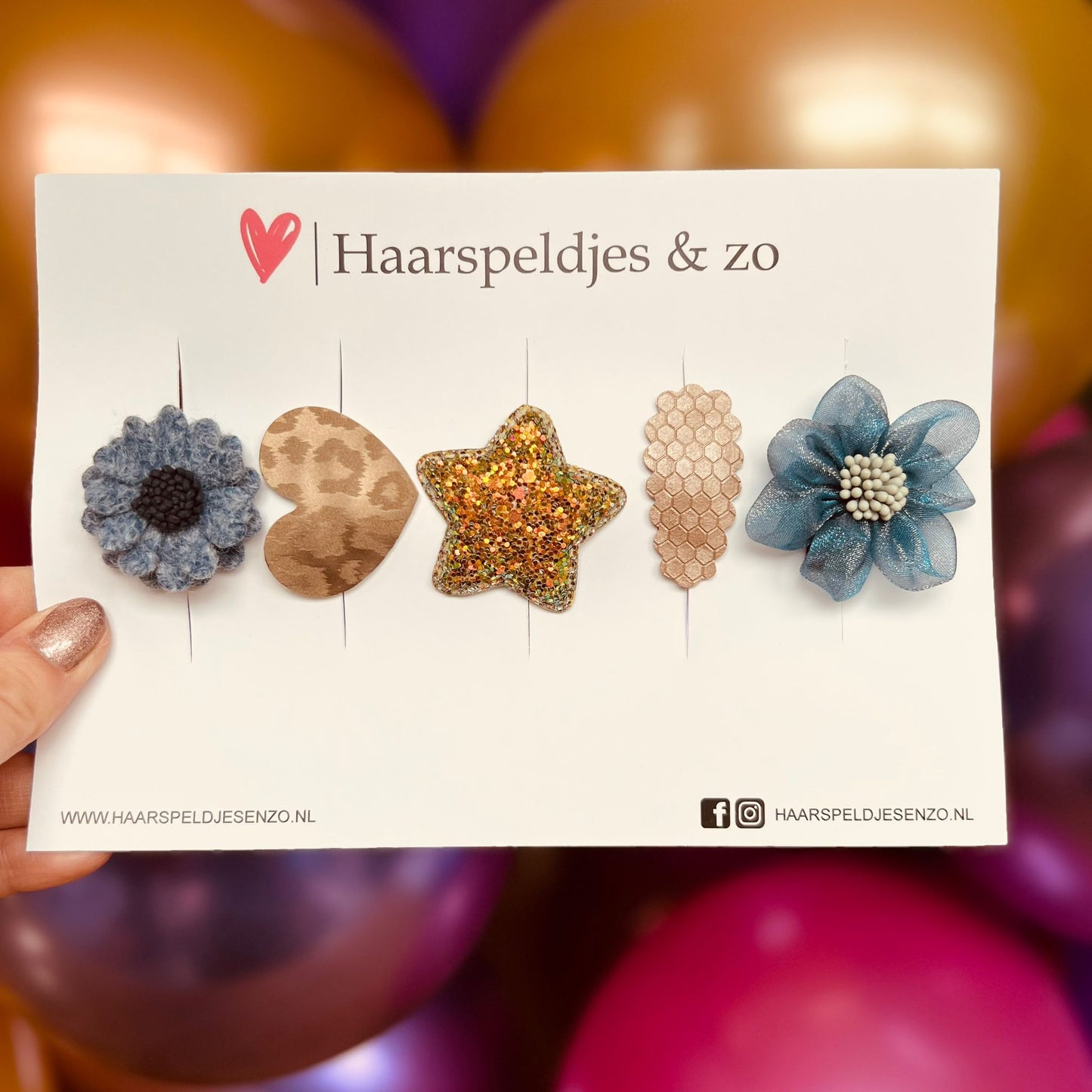 Haarspeldje antislip - baby's - kinderen - meisjes - mix - sterretjes - hartjes - bloemetjes - blauw - kerst - feestdagen - glitters - glimmend