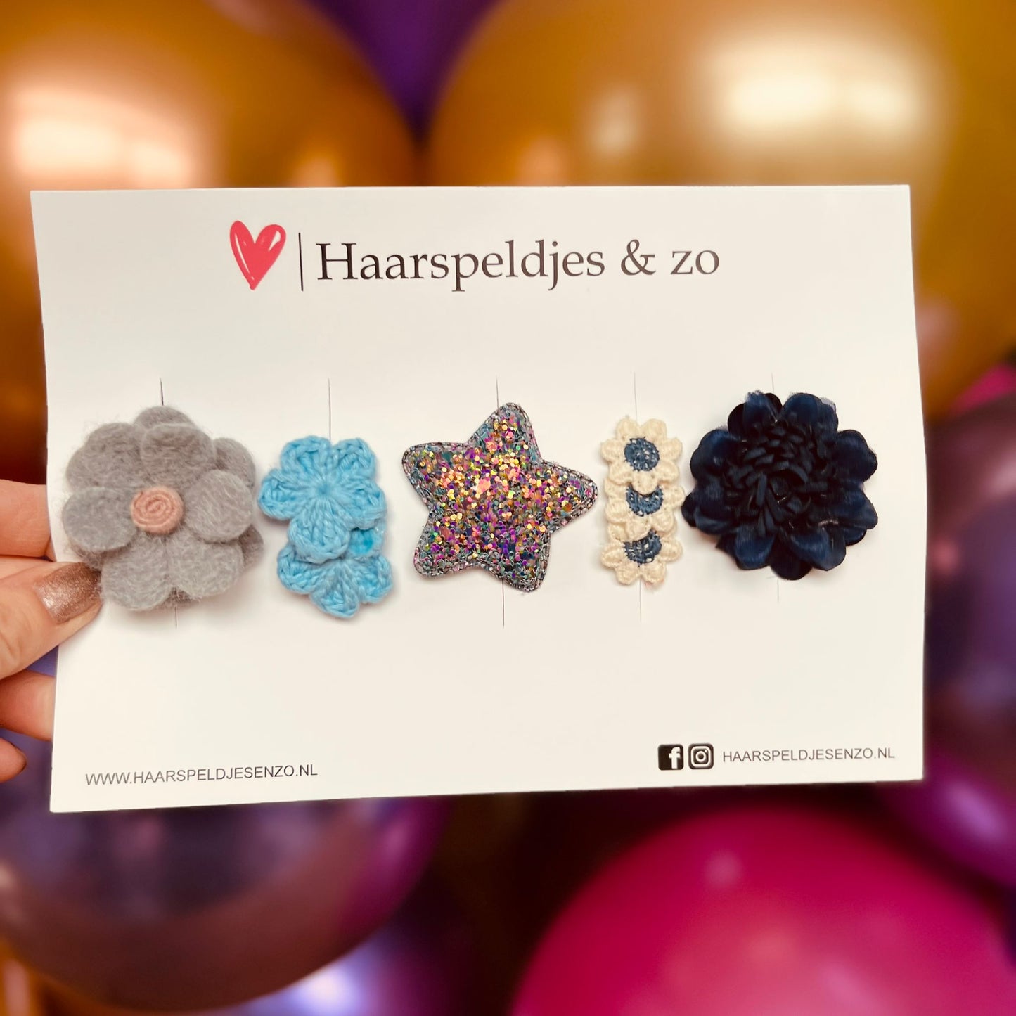 Haarspeldje antislip - baby's - kinderen - meisjes - mix - sterretjes - hartjes - bloemetjes - blauw - kerst - feestdagen - glitters - glimmend