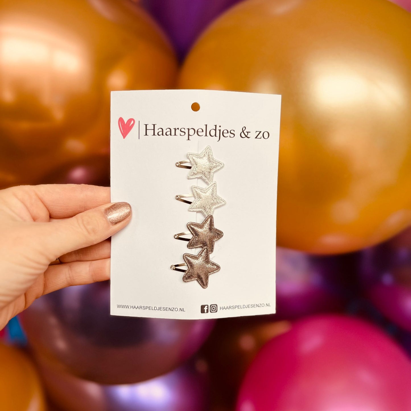 Baby haarspeldjes - mini - 2cm groot - try-out - mix - voor de eerste lokjes haar - sterretjes - zilver/grijs - glitters - kerst - feestdagen