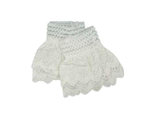 Witte embroidery manchetten - mouwtjes - met elastiek - rekbaar