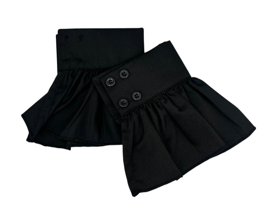 Zwarte manchetten - mouwtjes - met knopen