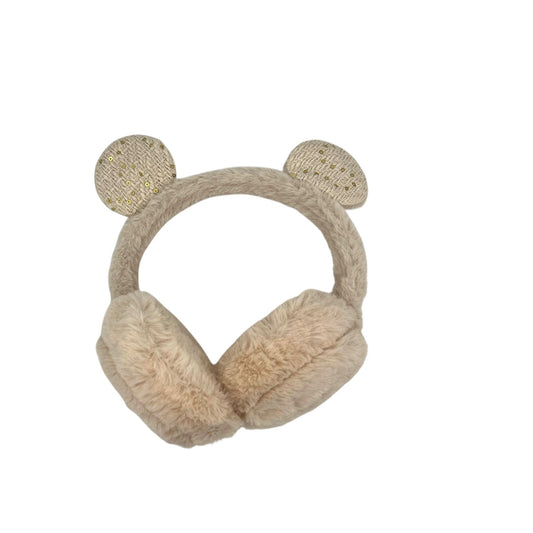 Oorwarmers kind - winter - warm - meisjes -beige - berenoortjes - met pailletten