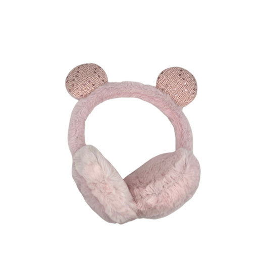 Oorwarmers kind - winter - warm - meisjes - roze - berenoortjes - met pailletten