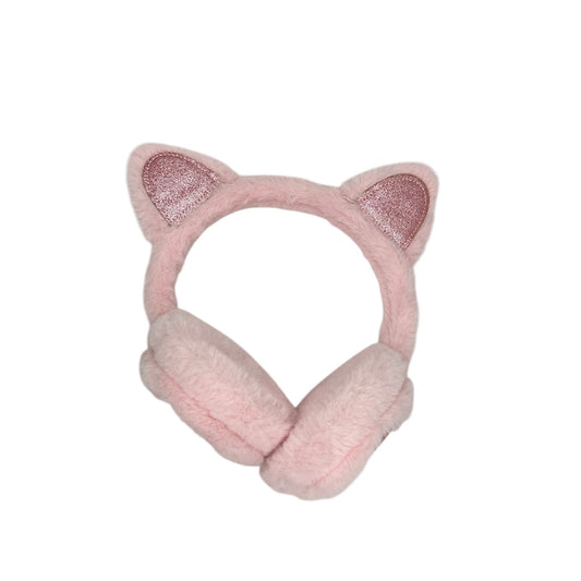 Oorwarmers kind - winter - warm - meisjes - roze - kattenoortjes - glitters