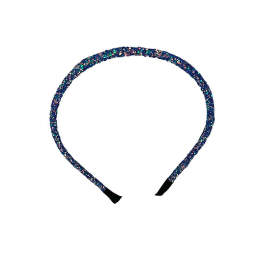 Diadème - bandeau - à la mode - accessoire pour cheveux - enfants - adultes - Noël - fêtes de fin d'année - épais - paillettes - brillant - bleu foncé