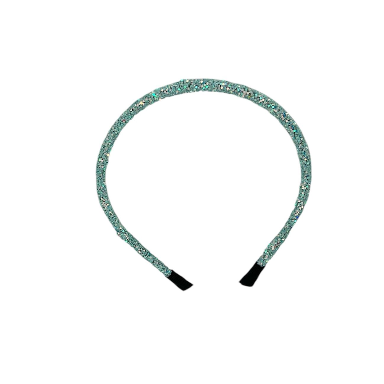 Diadème - bandeau - à la mode - accessoire pour cheveux - enfants - adultes - Noël - fêtes - épais - paillettes - brillant - vert menthe